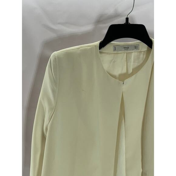 MNG BASIC Women's Cream Hook Open-Front Blazer SZ S - Picture 3 of 12